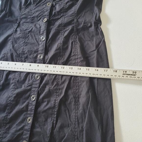 Y2K Guess Jeans Dress Womens Large Button Up Collared Short Sleeve TVD Grunge - Picture 6 of 10